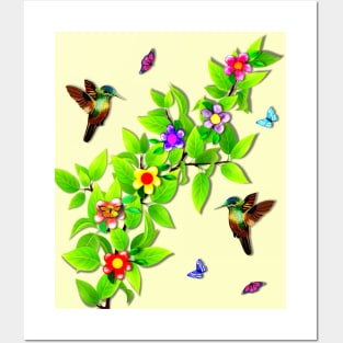 Hummingbirds and Butterflies Posters and Art